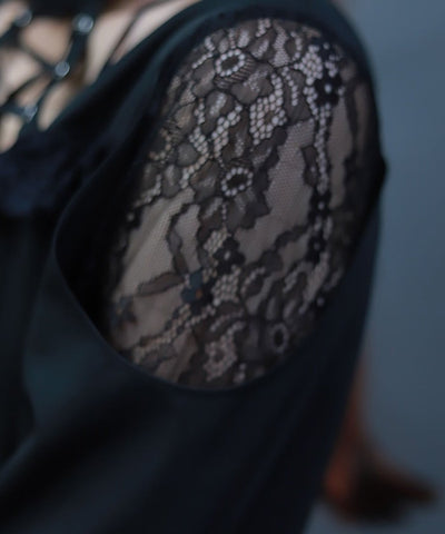 Decollete Lace-Up Blouse