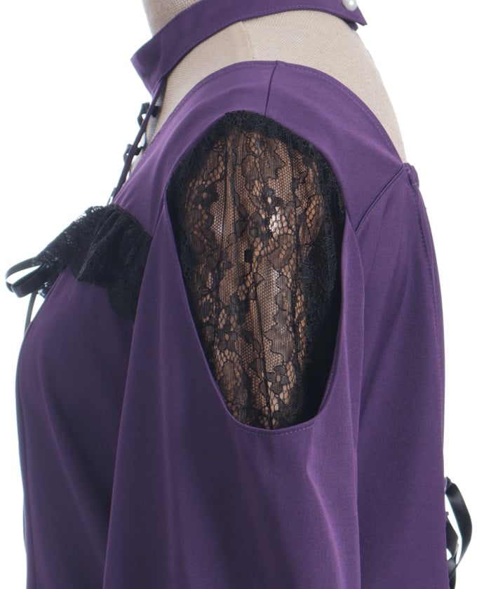 Decollete Lace-Up Blouse