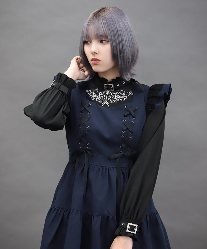 Belt Design Embroidery Blouse