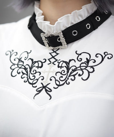 Belt Design Embroidery Blouse