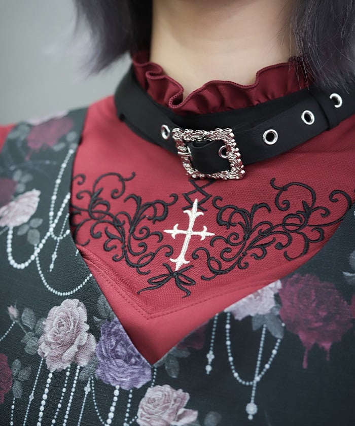 Belt Design Embroidery Blouse