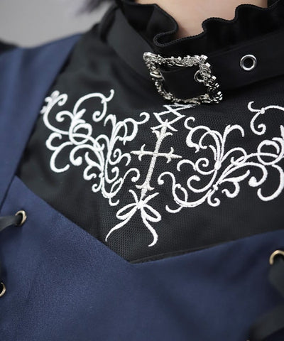 Belt Design Embroidery Blouse