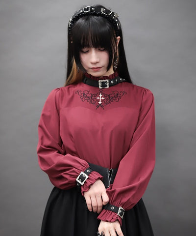 Belt Design Embroidery Blouse