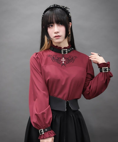 Belt Design Embroidery Blouse