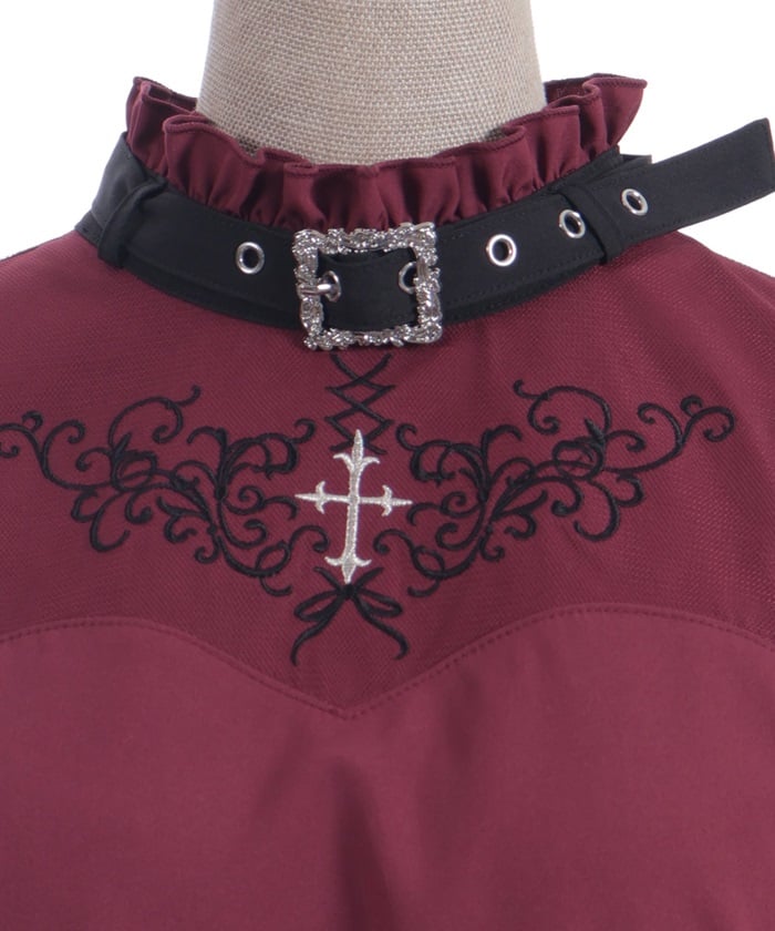 Belt Design Embroidery Blouse