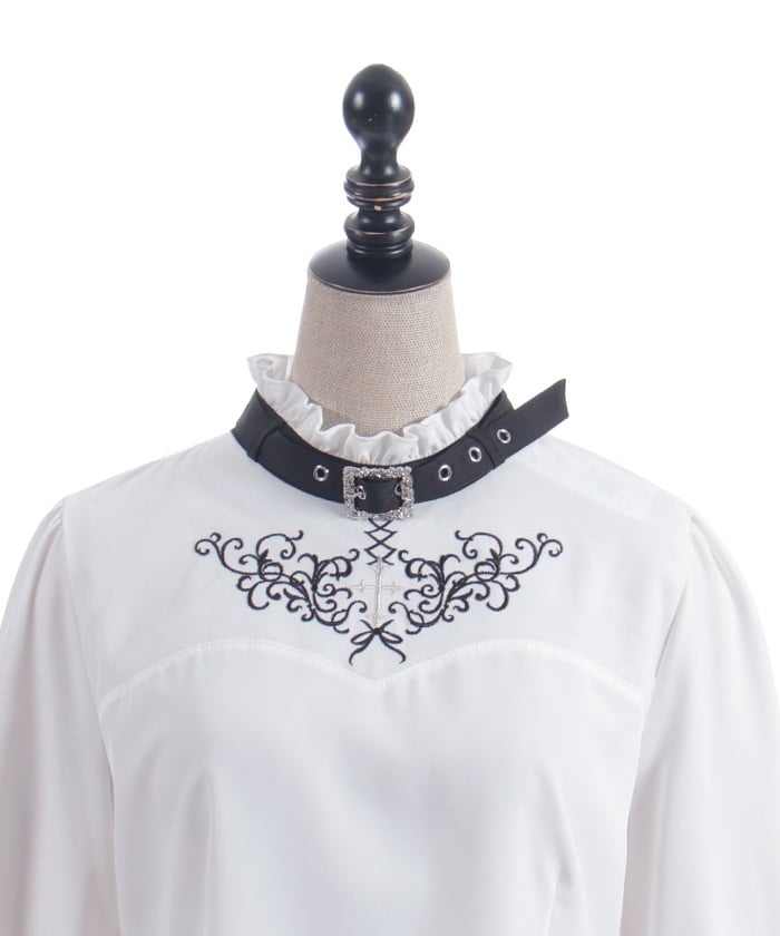 Belt Design Embroidery Blouse