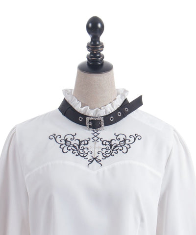 Belt Design Embroidery Blouse