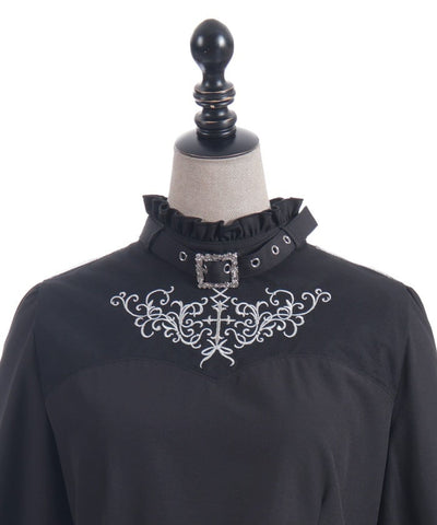 Belt Design Embroidery Blouse