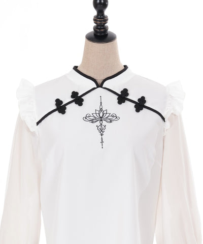 Lotus Embroidery Chinese Blouse (Time-limited Price)