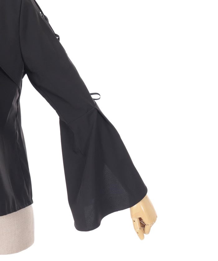 Long Sleeve Blouse with Cross Charm