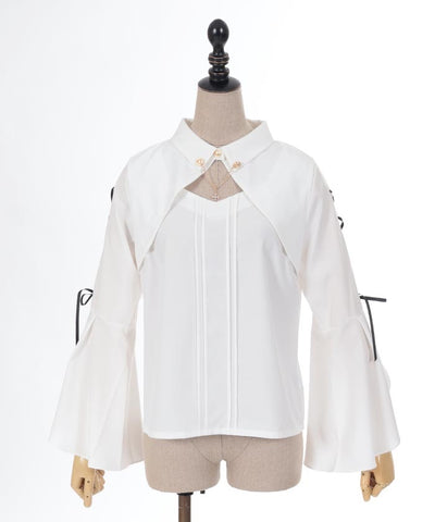 Long Sleeve Blouse with Cross Charm