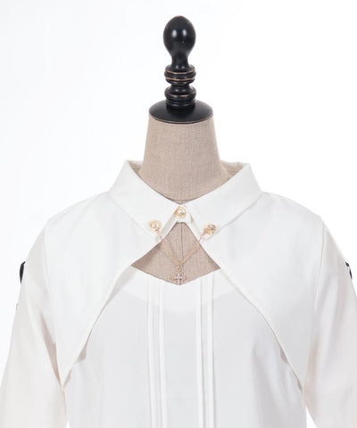 Long Sleeve Blouse with Cross Charm