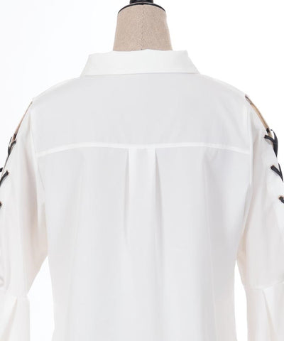 Long Sleeve Blouse with Cross Charm