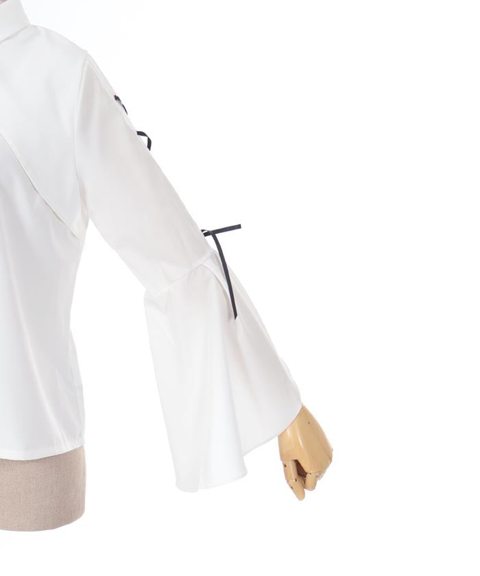 Long Sleeve Blouse with Cross Charm