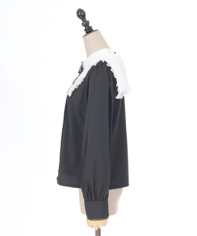 Cross Embroidery Nun Style Blouse