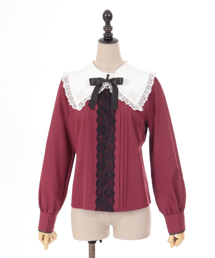 Cross Embroidery Nun Style Blouse