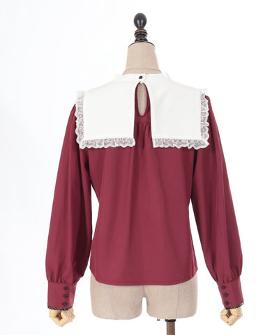 Cross Embroidery Nun Style Blouse