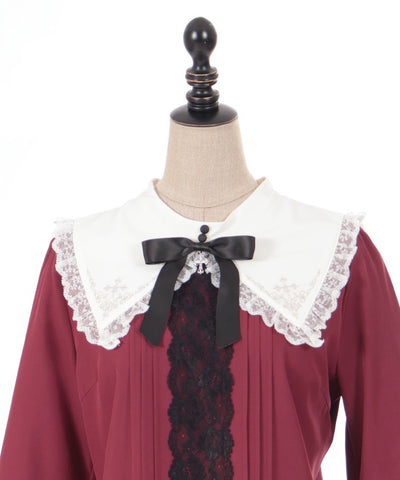 Cross Embroidery Nun Style Blouse