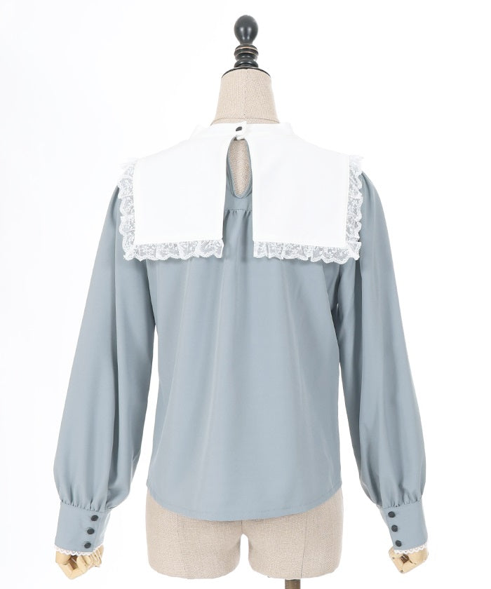 Cross Embroidery Nun Style Blouse – axes femme from JAPAN