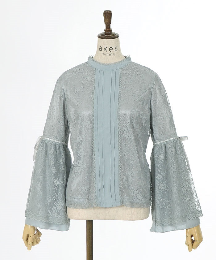 Lace Princess Sleeves Blouse with Ribbon