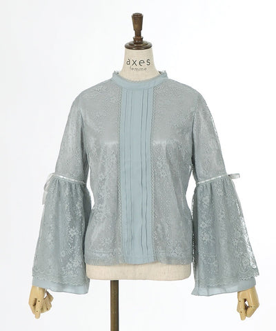 Lace Princess Sleeves Blouse with Ribbon