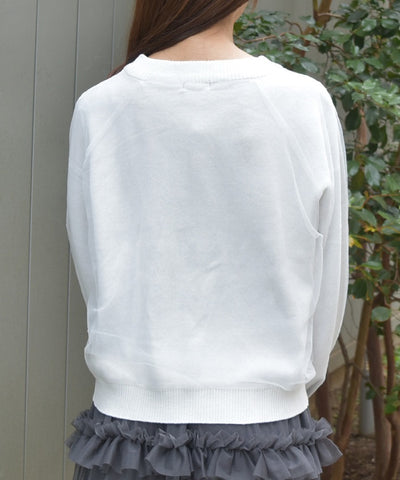 Sheer Layered Logo Jacquard Knit