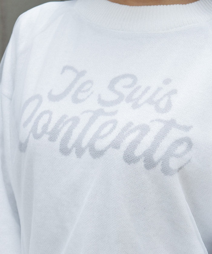 Sheer Layered Logo Jacquard Knit