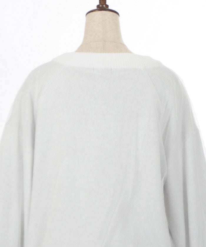 Sheer Layered Logo Jacquard Knit