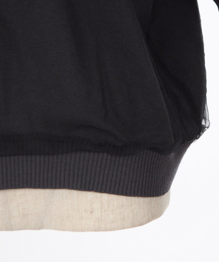 Sheer Layered Logo Jacquard Knit