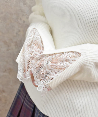 Rose Embroidery Off-Shoulder Knit