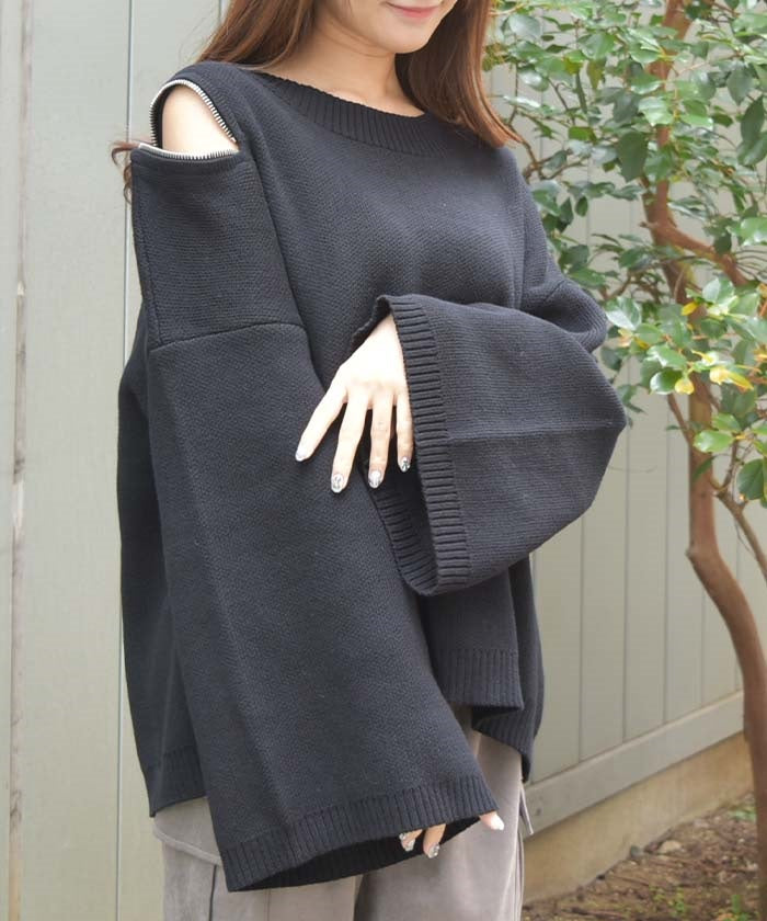 Shoulder Zip Knit