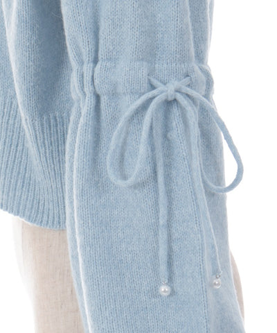 Drawstring Ribbon Mélange Knit