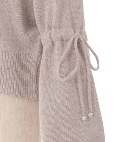 Drawstring Ribbon Mélange Knit