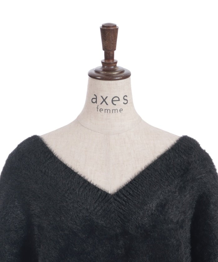 Feather Long Knit Top – axes femme from JAPAN