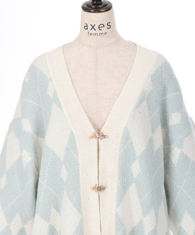 Lamé Jacquard Knit Cardigan