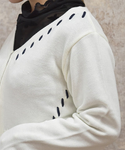Stitch Short Cardigan with Zip
