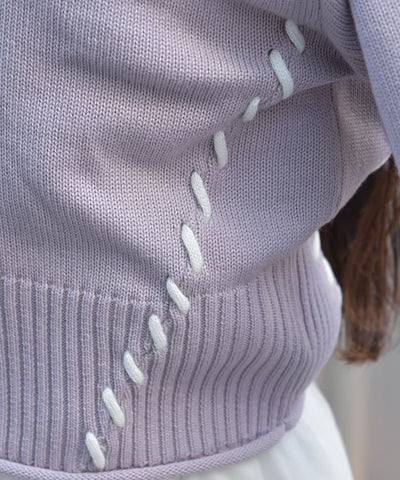 Stitch Short Cardigan with Zip