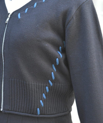Stitch Short Cardigan with Zip