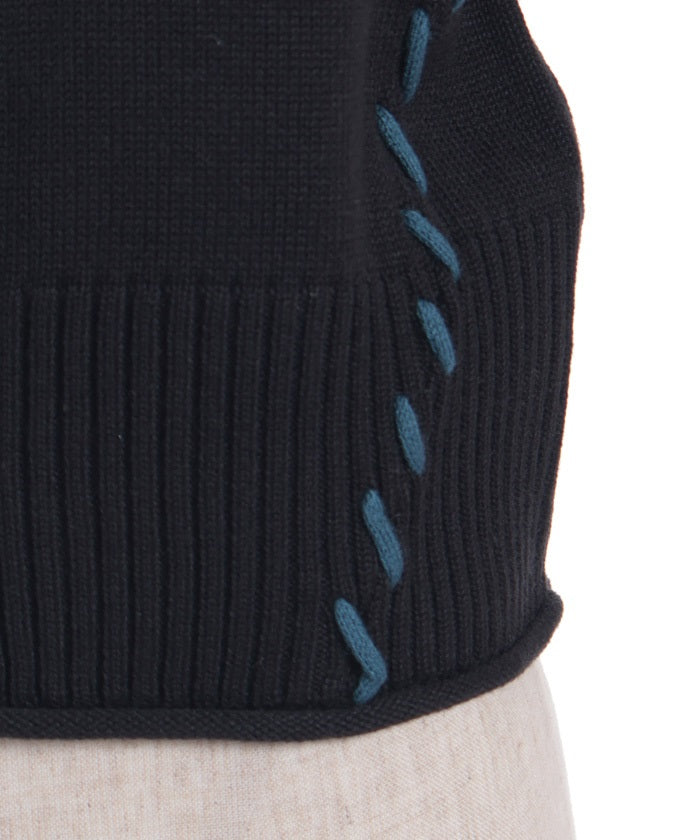 Stitch Short Cardigan with Zip