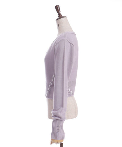 Stitch Short Cardigan with Zip
