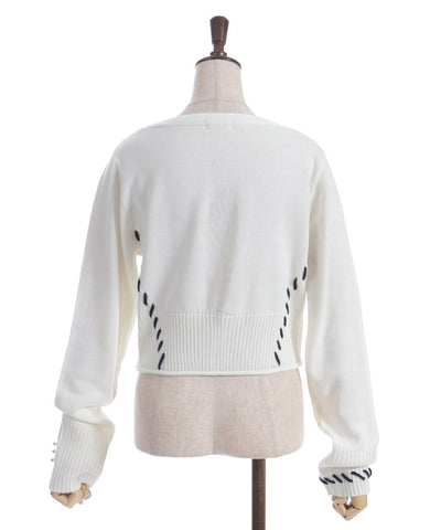 Stitch Short Cardigan with Zip
