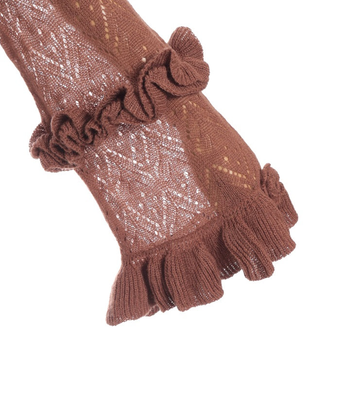 Flower Frill Mohair Knit Cardigan