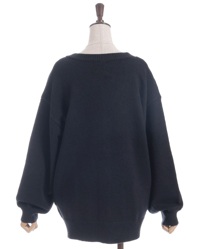 Butterfly Embroidery Long Knit Cardigan