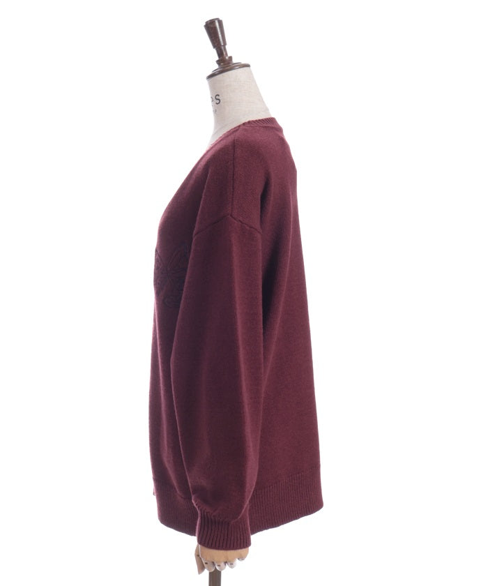 Butterfly Embroidery Long Knit Cardigan