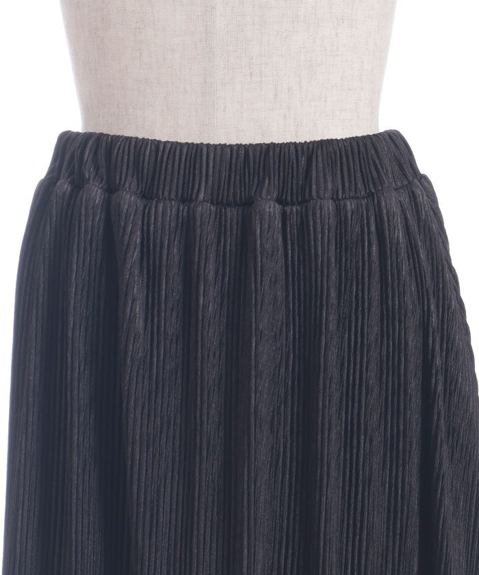 Cut-and-Sewn Pleated Frill Skirt