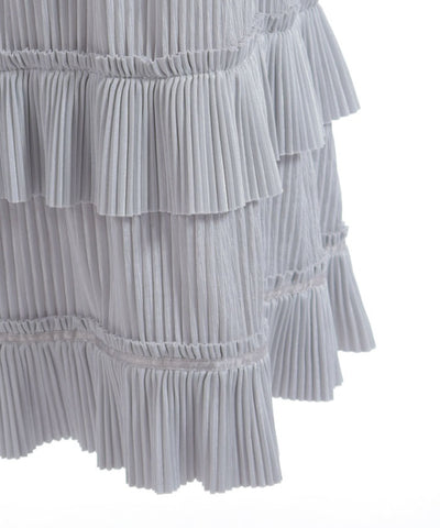 Cut-and-Sewn Pleated Frill Skirt