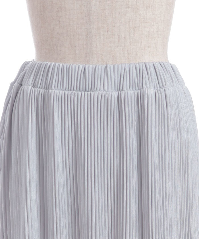 Cut-and-Sewn Pleated Frill Skirt