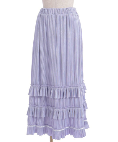 Cut-and-Sewn Pleated Frill Skirt