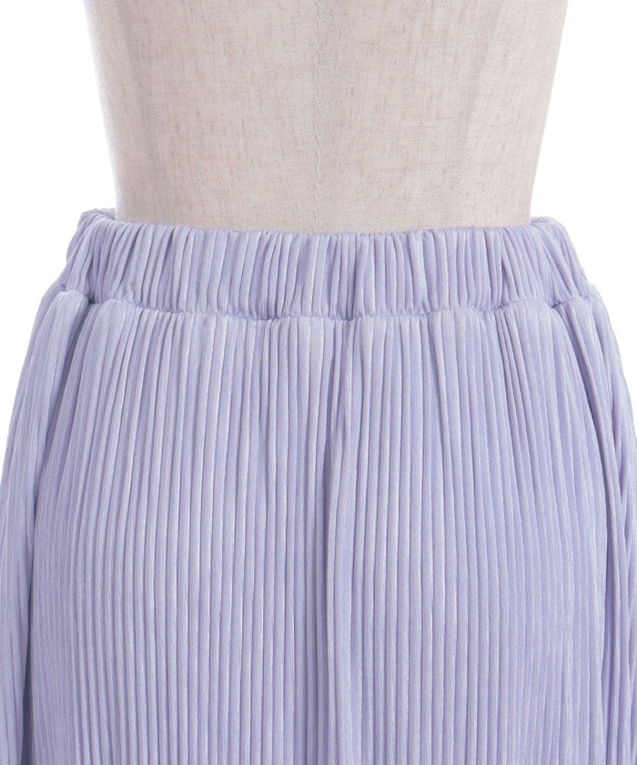 Cut-and-Sewn Pleated Frill Skirt
