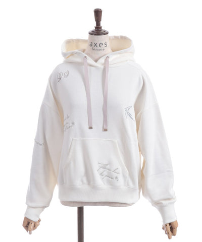 Random Paris Embroidery Hoodie